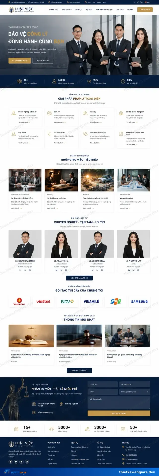 Mẫu website Công ty luật / luật sư — giao diện Luật Việt