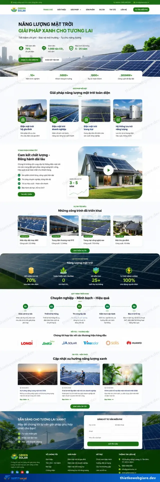 Mẫu website Điện mặt trời — giao diện Green Solar