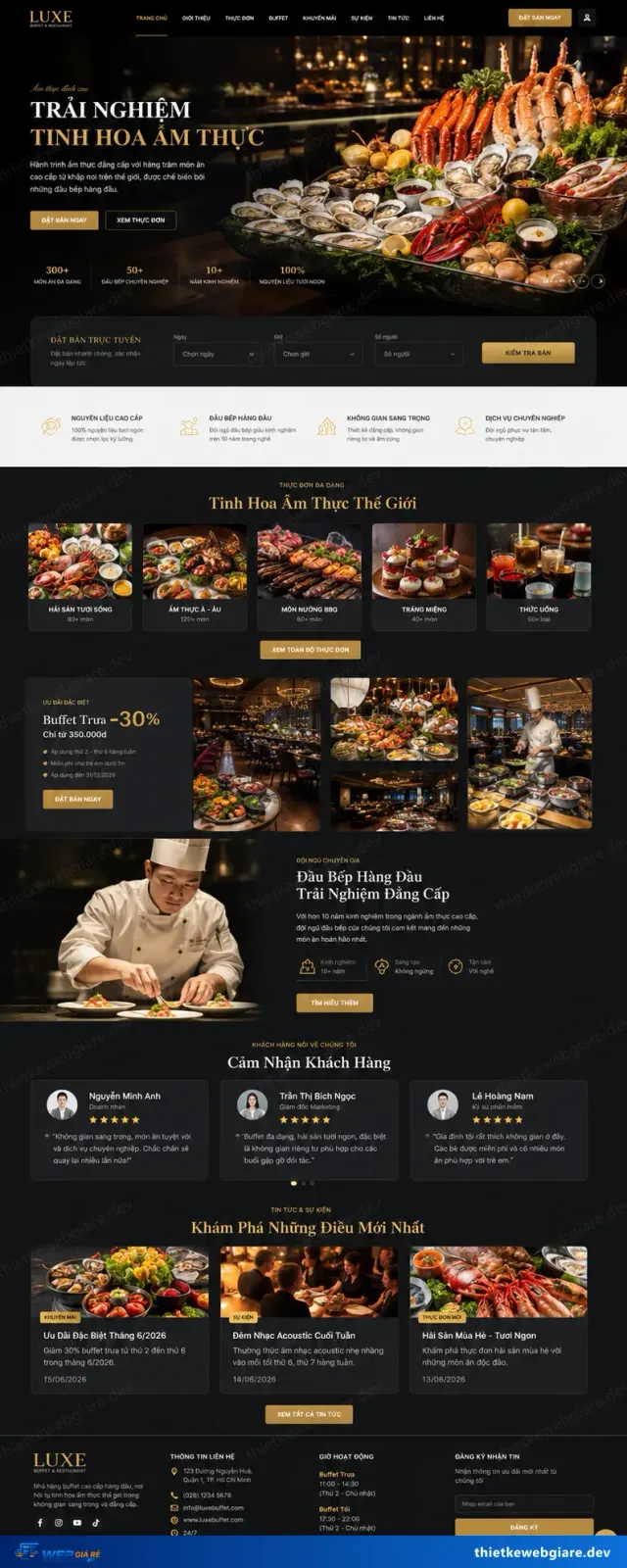 Mẫu website Nhà hàng — giao diện Luxe Buffet