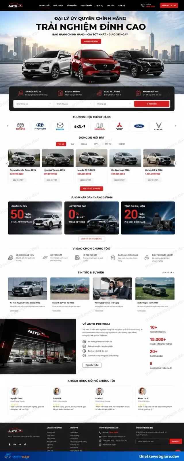 Mẫu website Showroom ô tô — giao diện Auto Premium