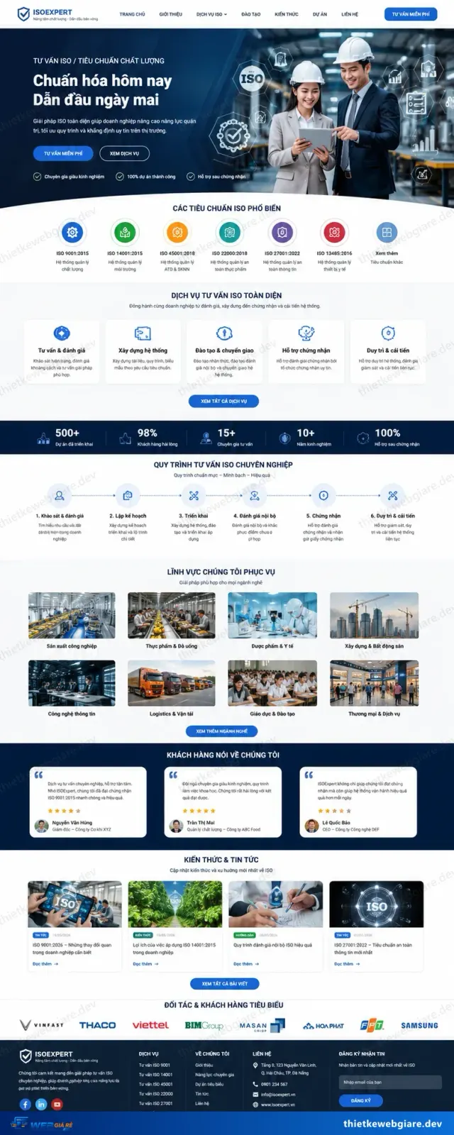 Mẫu website Tư vấn ISO / tiêu chuẩn chất lượng — giao diện ISO Expert