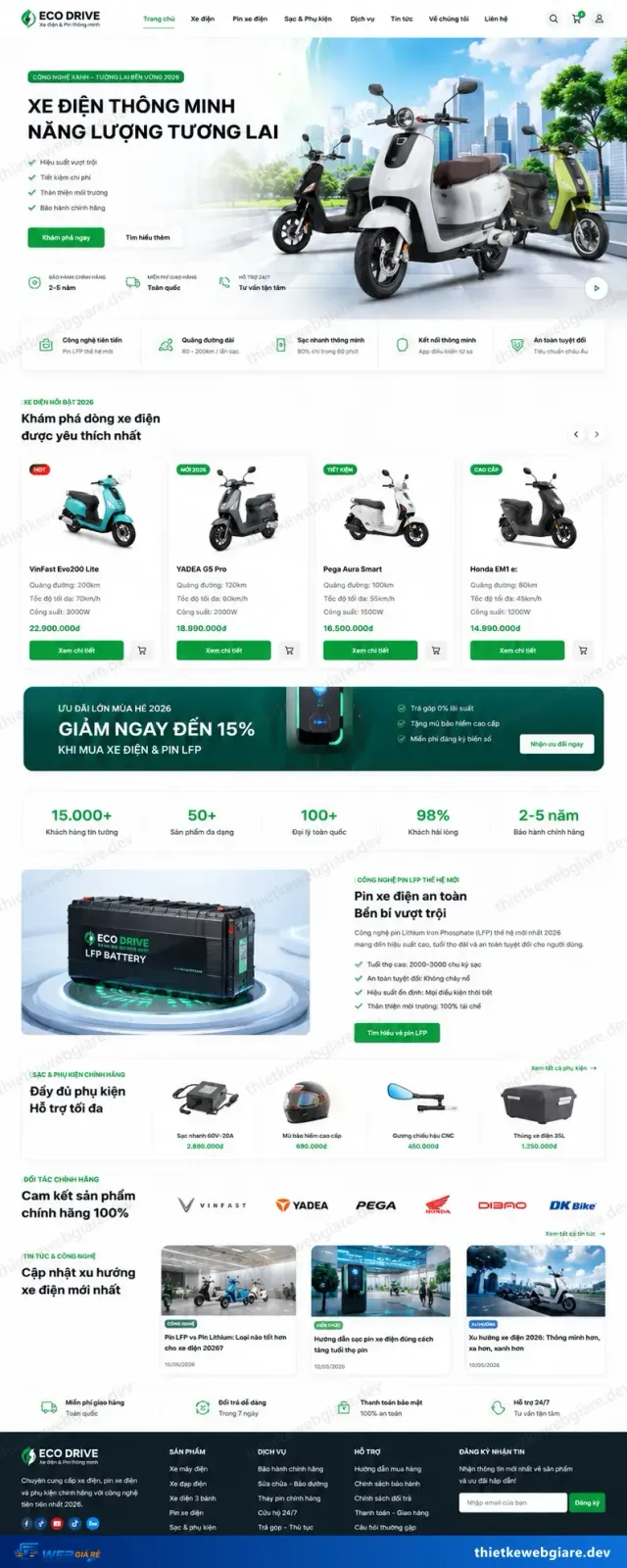 Mẫu website Xe máy / xe điện — giao diện Eco Drive
