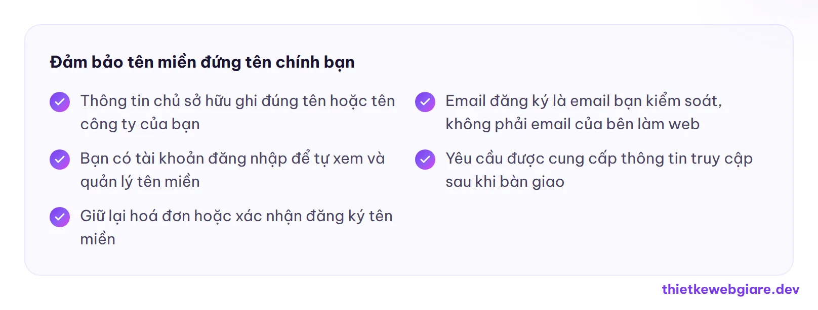 Đảm bảo tên miền đứng tên chính bạn — cách đăng ký tên miền