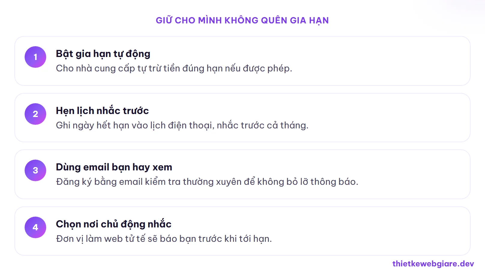 Giữ cho mình không quên gia hạn — tên miền và hosting là gì