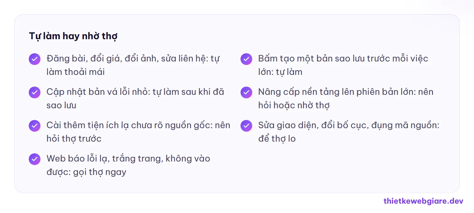 Tự làm hay nhờ thợ — cách quản trị website