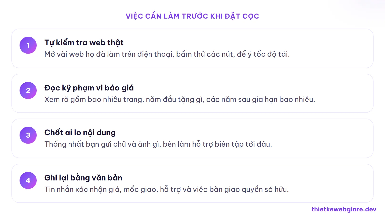 Việc cần làm trước khi đặt cọc — chọn đơn vị thiết kế web uy tín