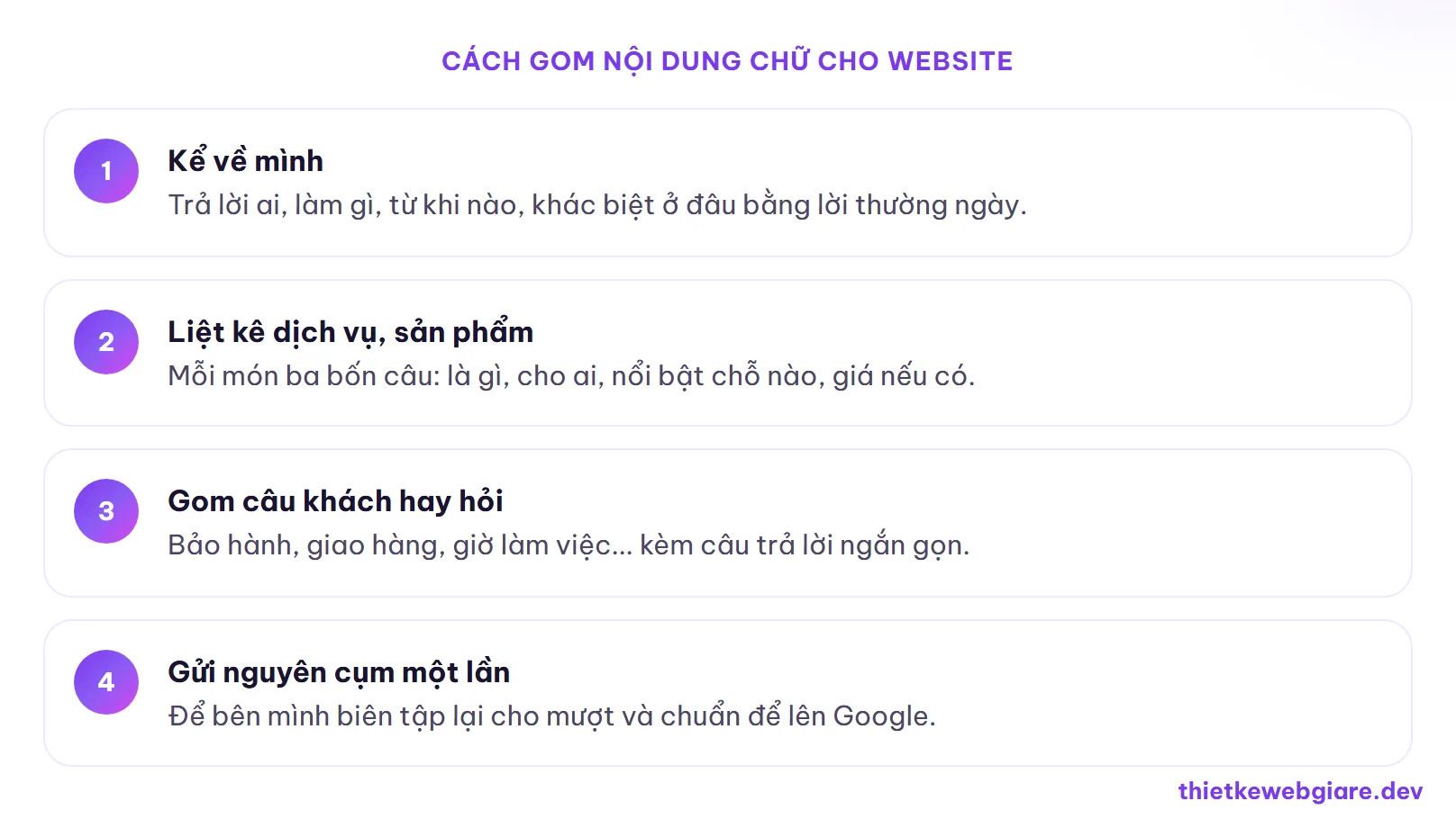 Cách gom nội dung chữ cho website — chuẩn bị nội dung làm website