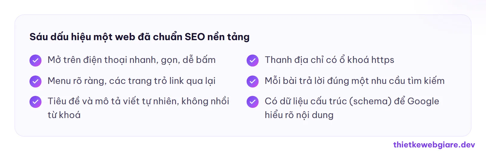 Sáu dấu hiệu một web đã chuẩn SEO nền tảng — website chuẩn SEO là gì