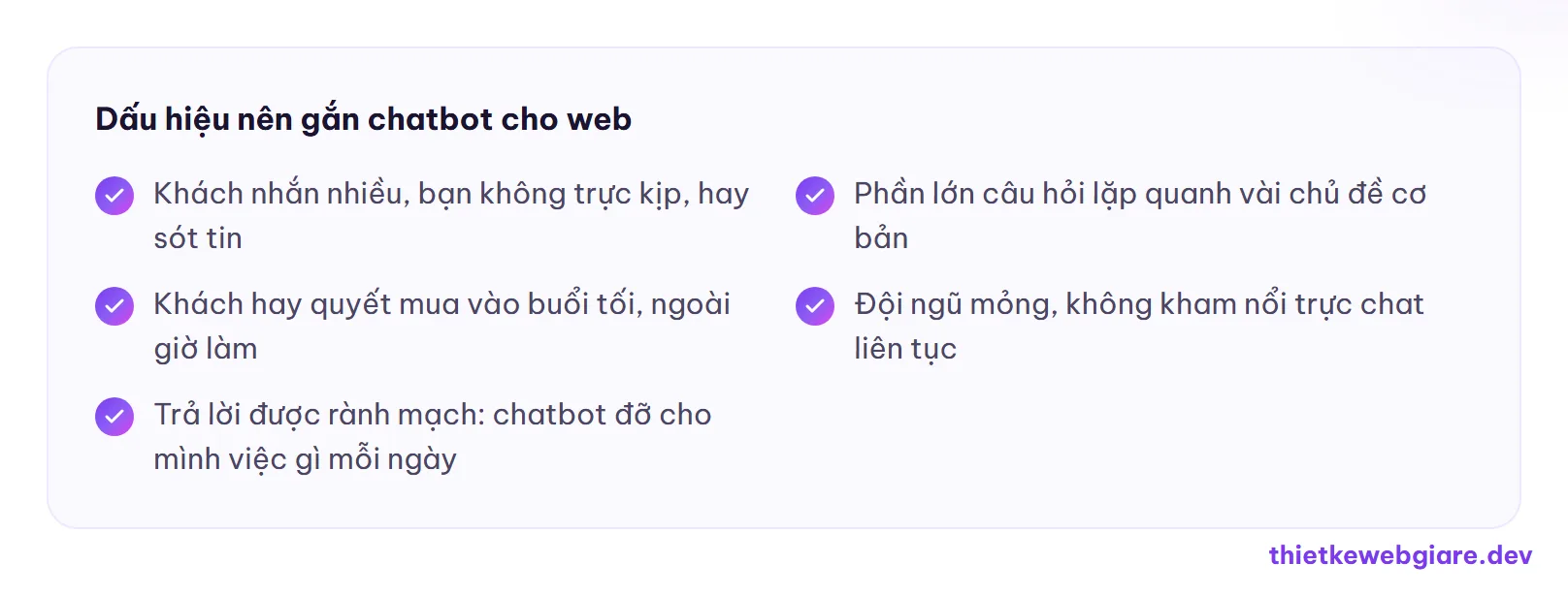 Dấu hiệu nên gắn chatbot cho web — chatbot AI cho website