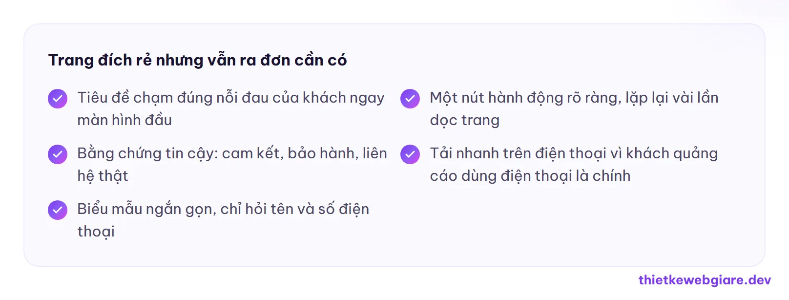 Trang đích rẻ nhưng vẫn ra đơn cần có — chi phí thiết kế landing page