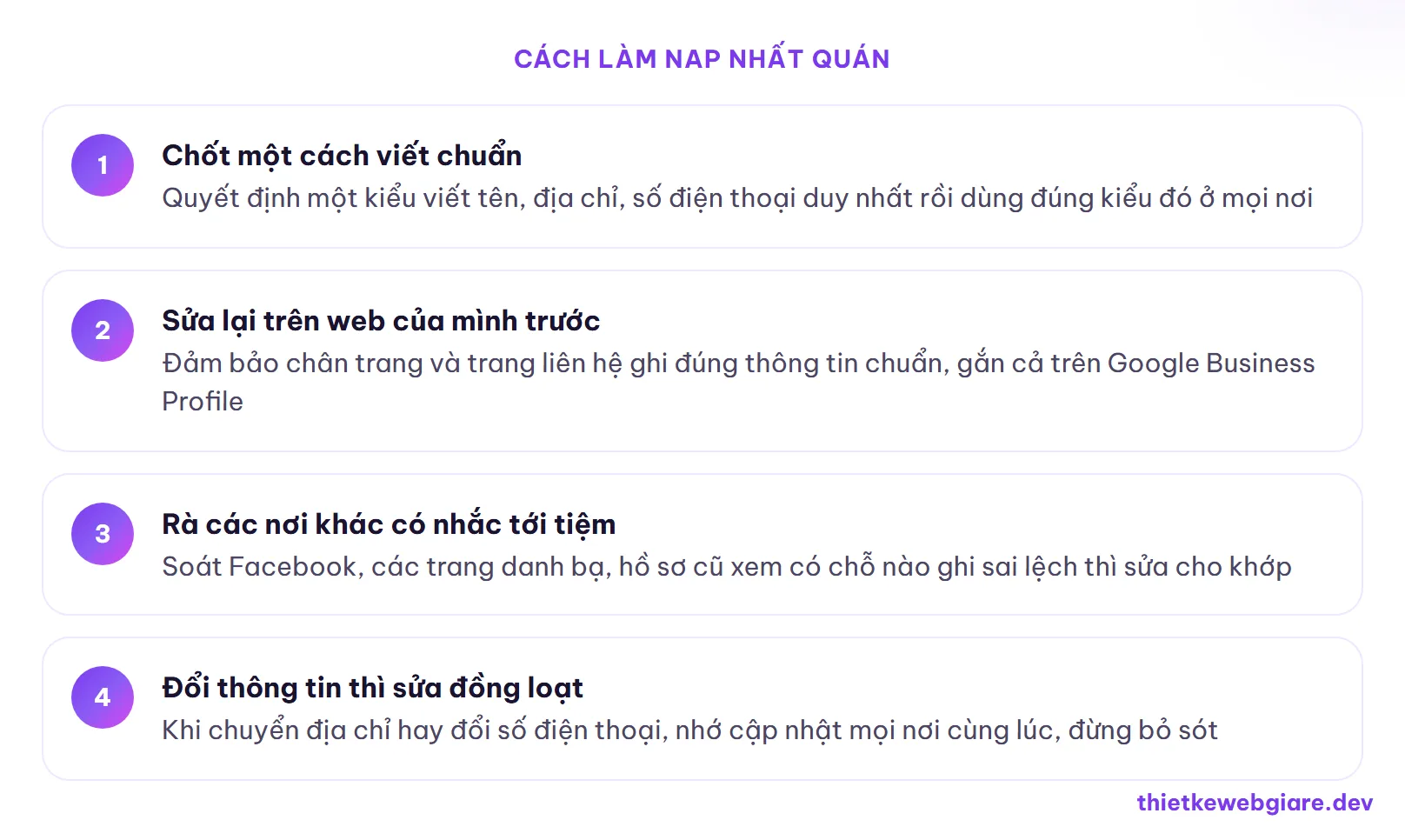 Cách làm NAP nhất quán — local SEO là gì
