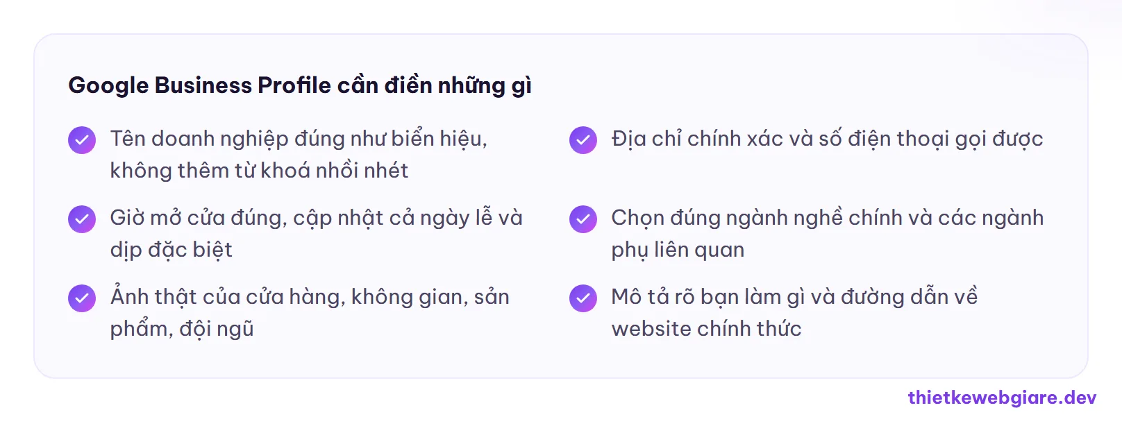 Google Business Profile cần điền những gì — local SEO là gì