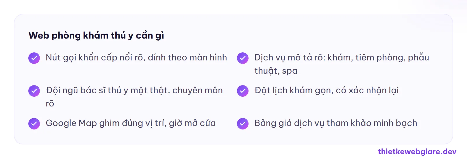 Web phòng khám thú y cần gì — thiết kế web thú y