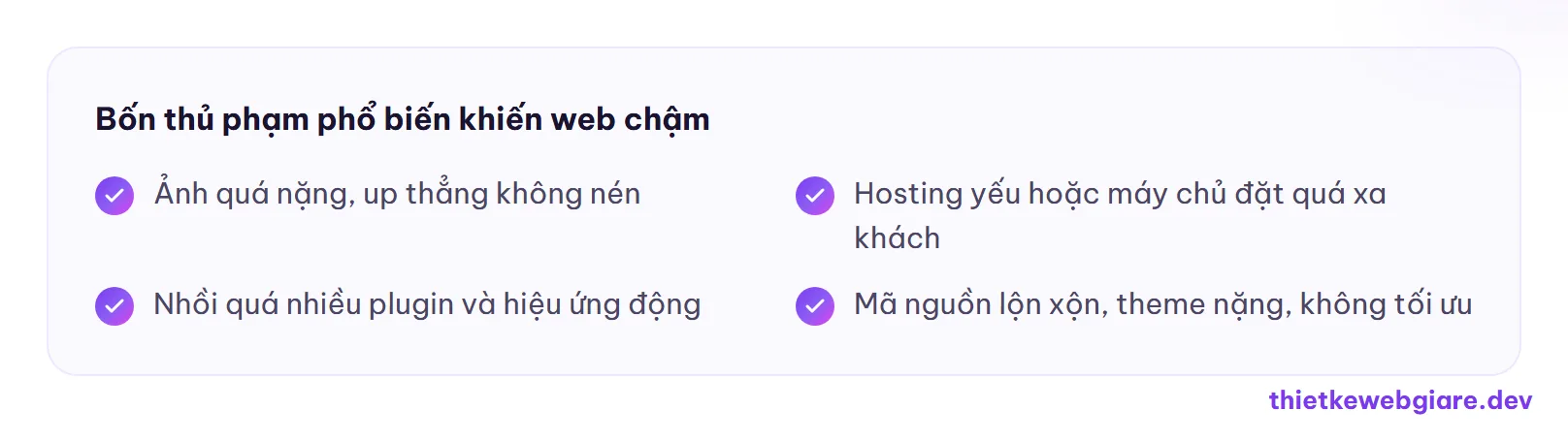 Bốn thủ phạm phổ biến khiến web chậm — tốc độ tải website