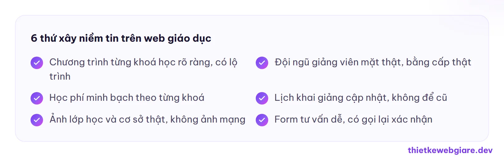 6 thứ xây niềm tin trên web giáo dục — thiết kế web giáo dục