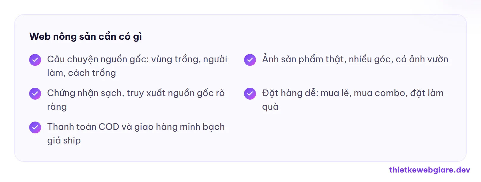 Web nông sản cần có gì — thiết kế web nông sản