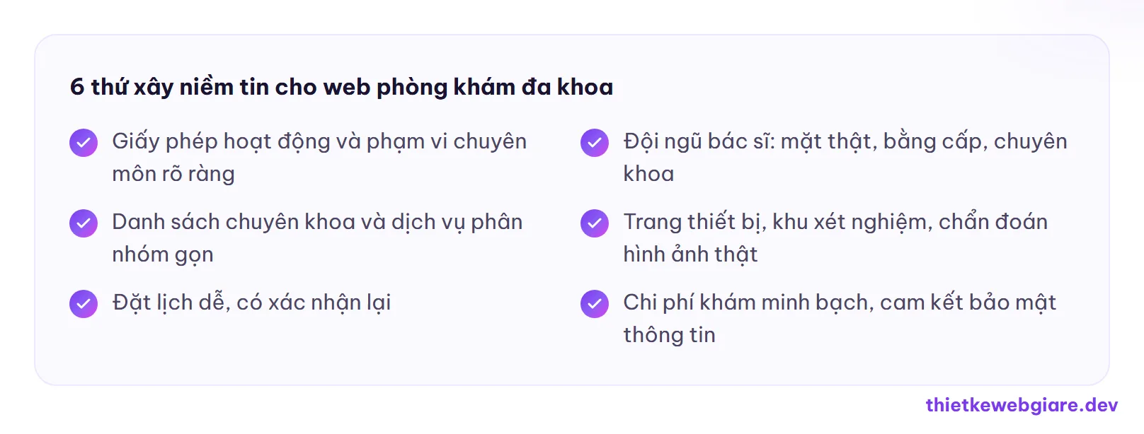 6 thứ xây niềm tin cho web phòng khám đa khoa — thiết kế web phòng khám đa khoa
