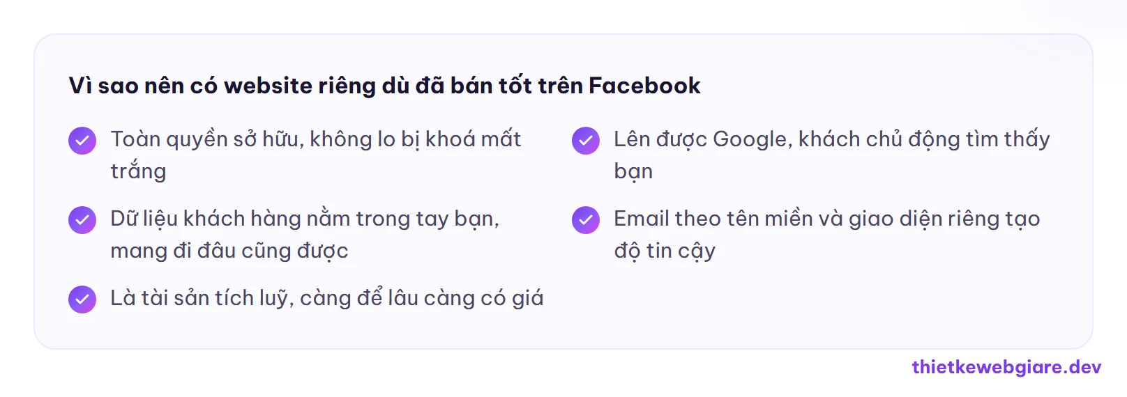 Vì sao nên có website riêng dù đã bán tốt trên Facebook — website hay facebook